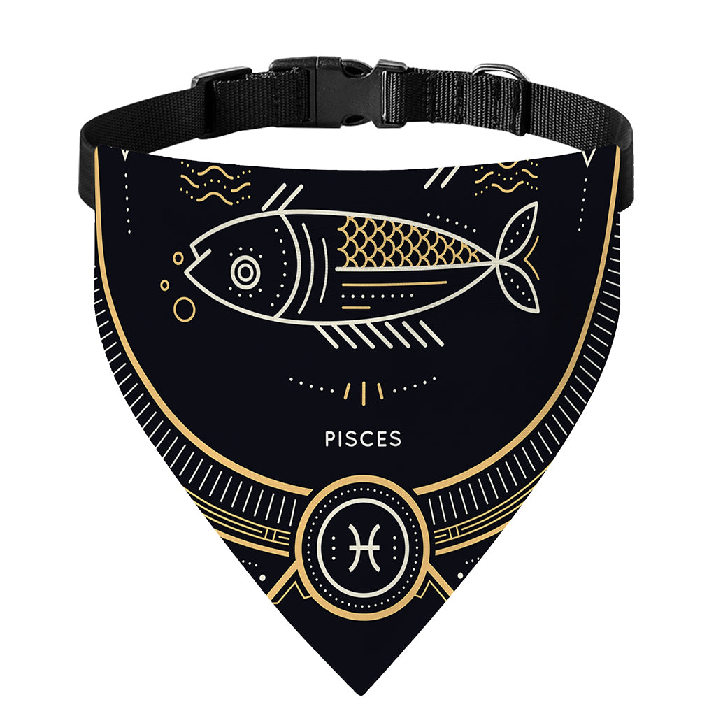 Vintage Pisces Zodiac Sign Print Over The Collar Dog Bandana