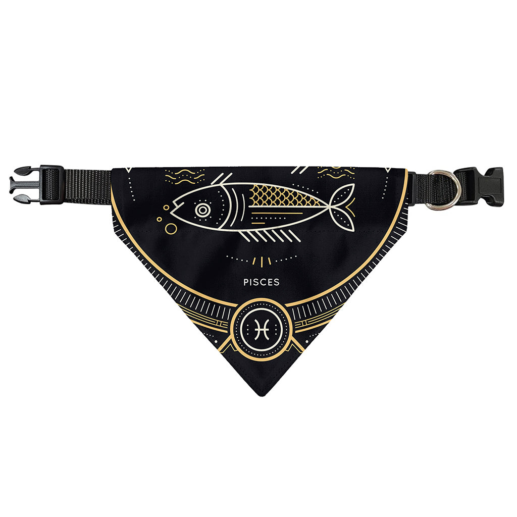 Vintage Pisces Zodiac Sign Print Over The Collar Dog Bandana