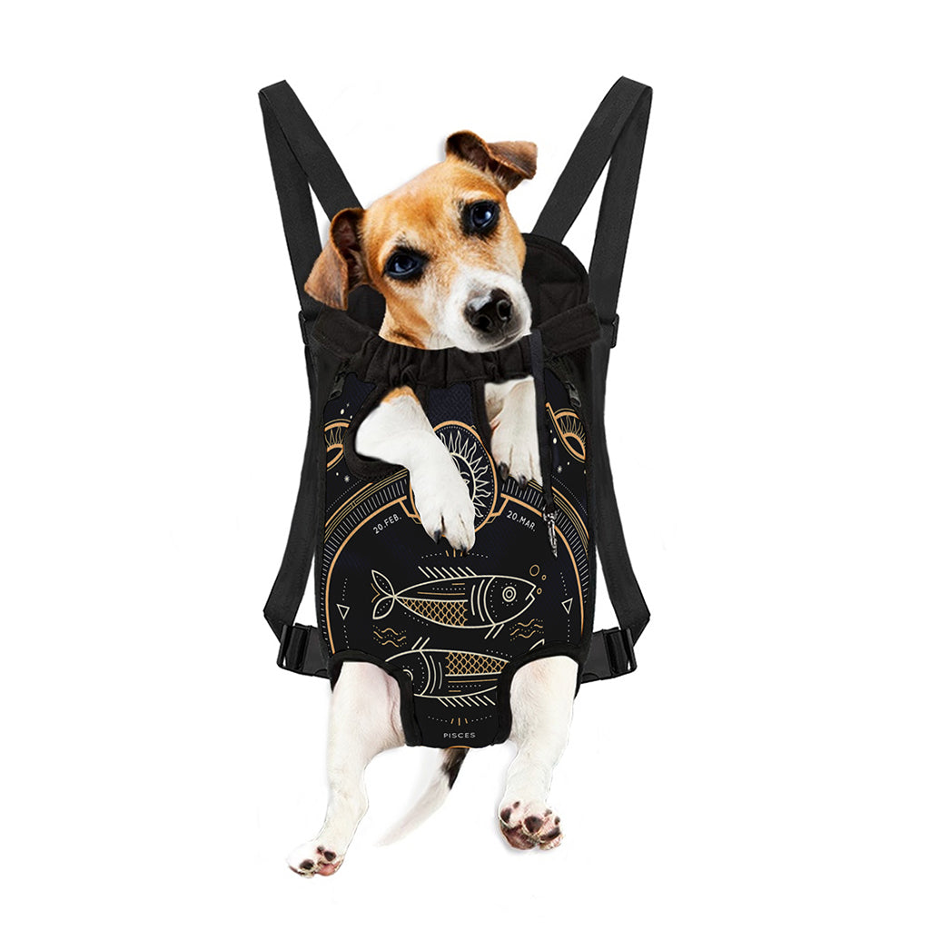 Vintage Pisces Zodiac Sign Print Pet Carrier Backpack