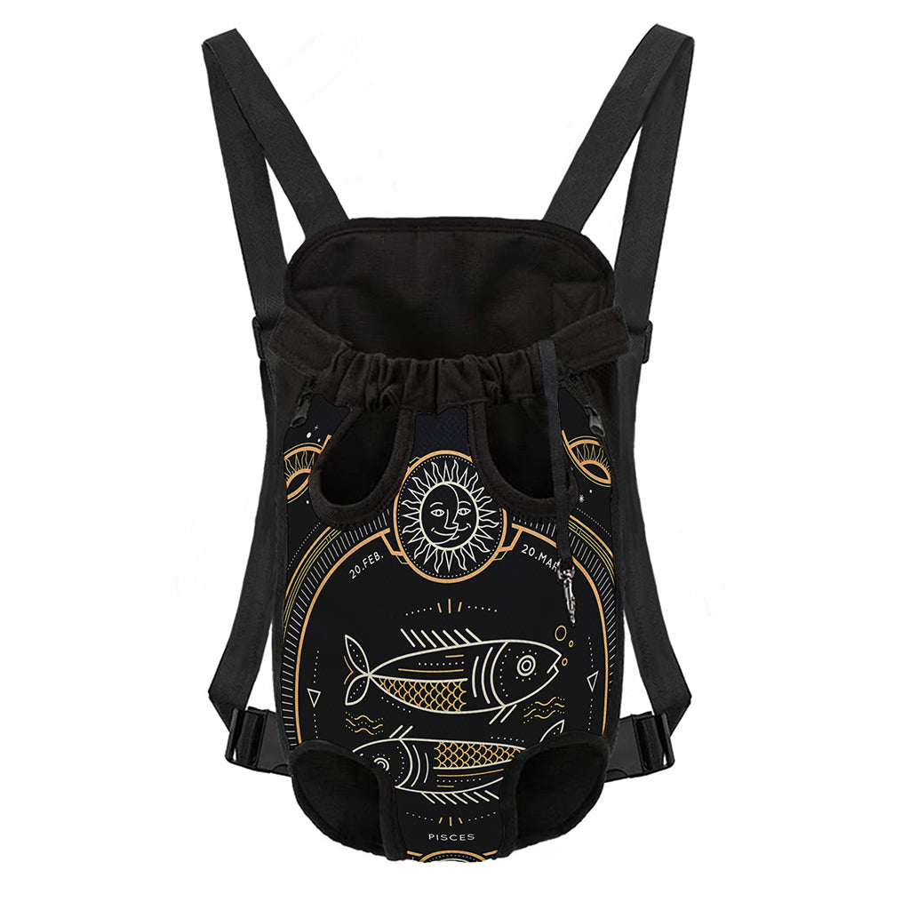 Vintage Pisces Zodiac Sign Print Pet Carrier Backpack