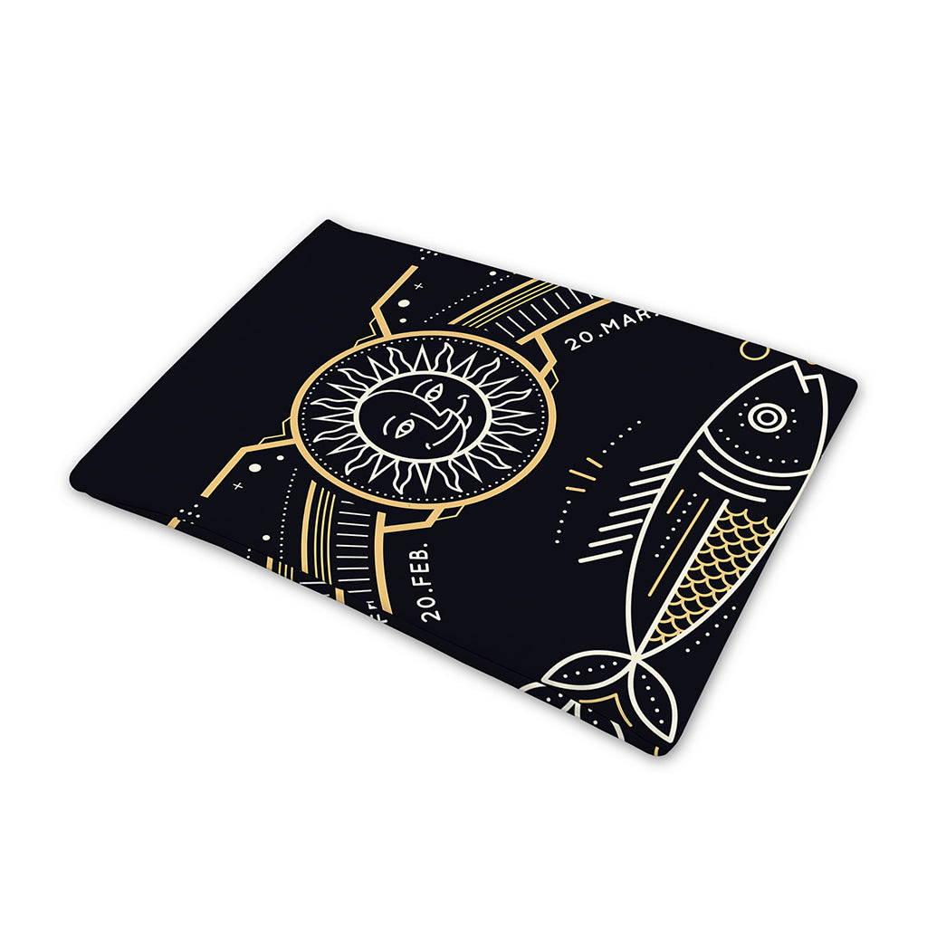Vintage Pisces Zodiac Sign Print Pet Cooling Mat Cover