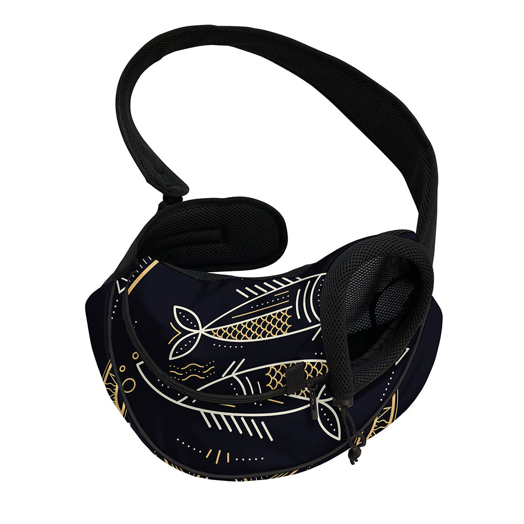 Vintage Pisces Zodiac Sign Print Pet Sling Carrier