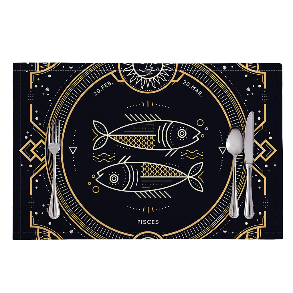 Vintage Pisces Zodiac Sign Print Placemat