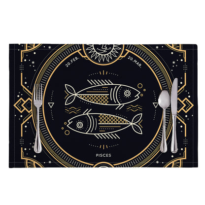 Vintage Pisces Zodiac Sign Print Placemat