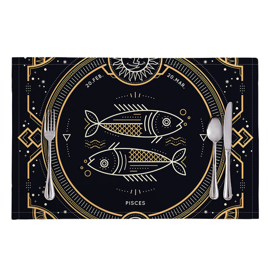Vintage Pisces Zodiac Sign Print Placemat