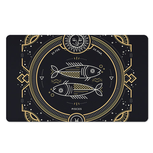 Vintage Pisces Zodiac Sign Print Polyester Doormat
