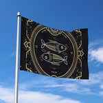 Vintage Pisces Zodiac Sign Print Polyester Flag