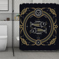 Vintage Pisces Zodiac Sign Print Polyester Shower Curtain