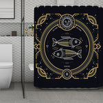 Vintage Pisces Zodiac Sign Print Polyester Shower Curtain
