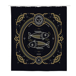 Vintage Pisces Zodiac Sign Print Polyester Shower Curtain