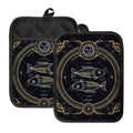 Vintage Pisces Zodiac Sign Print Pot Holders With Pocket