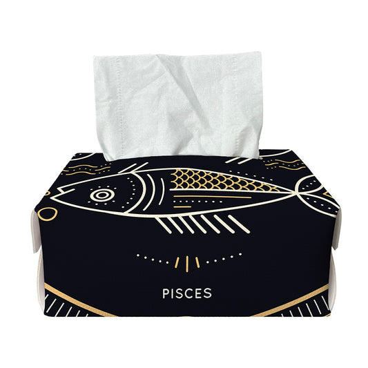 Vintage Pisces Zodiac Sign Print Rectangle Tissue Box Cover