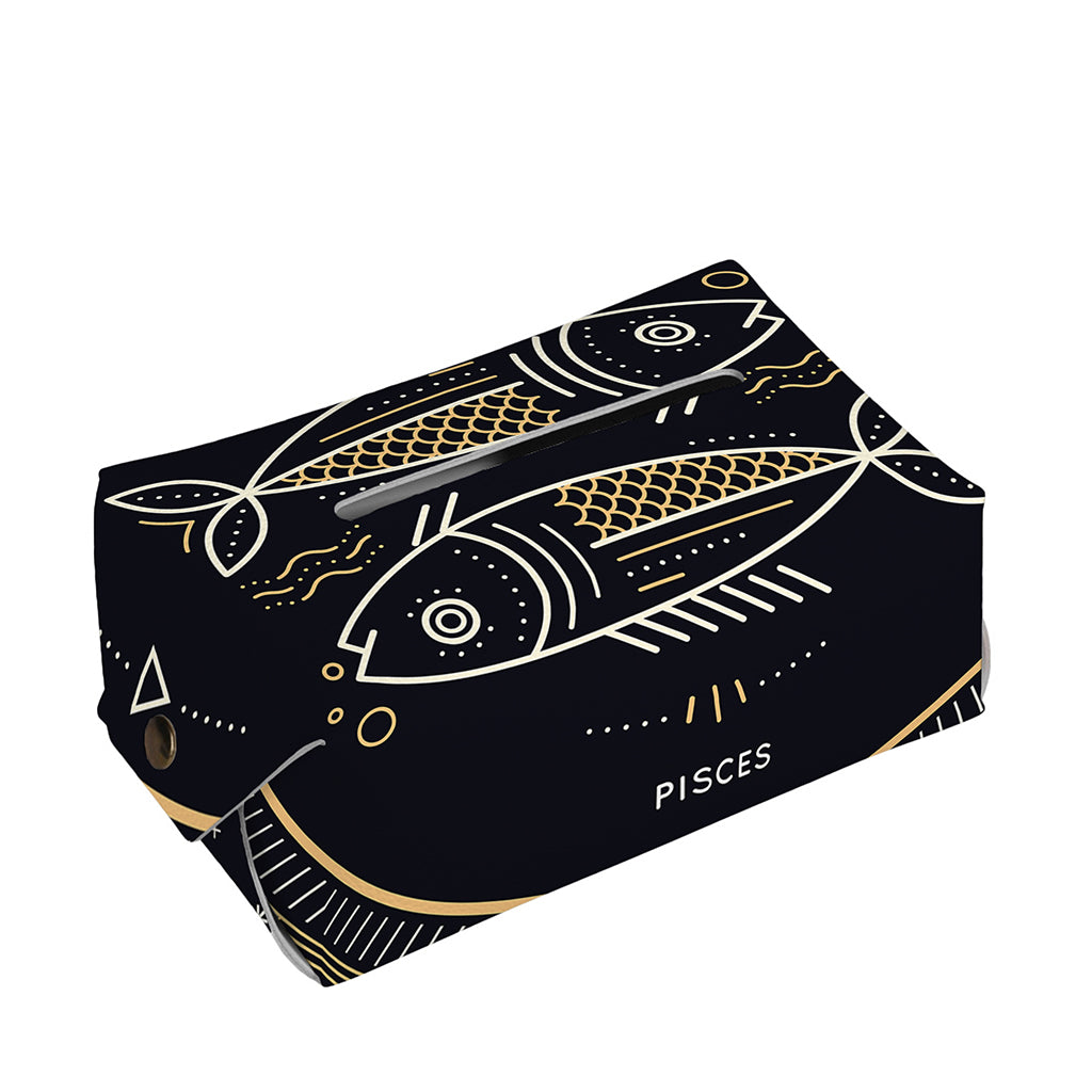 Vintage Pisces Zodiac Sign Print Rectangle Tissue Box Cover