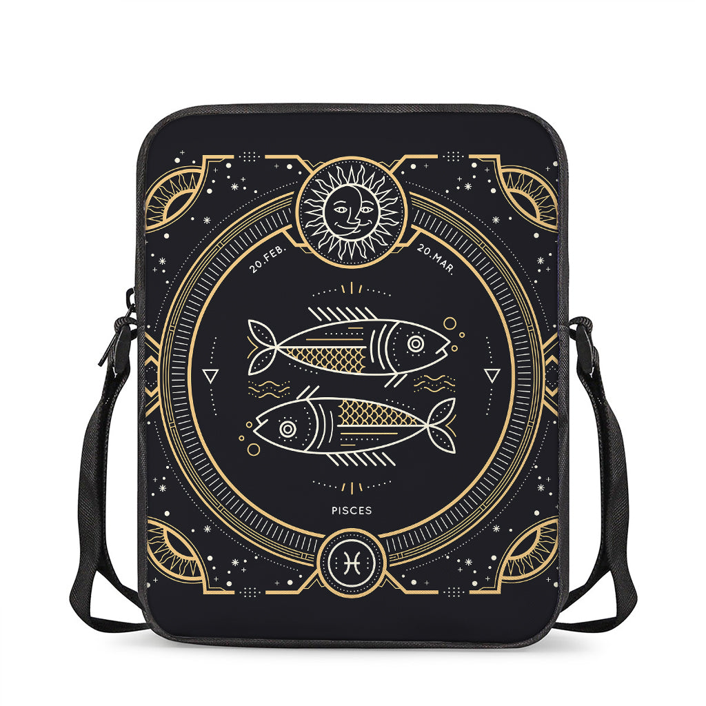 Vintage Pisces Zodiac Sign Print Rectangular Crossbody Bag