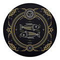 Vintage Pisces Zodiac Sign Print Round Blanket