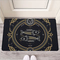 Vintage Pisces Zodiac Sign Print Rubber Doormat