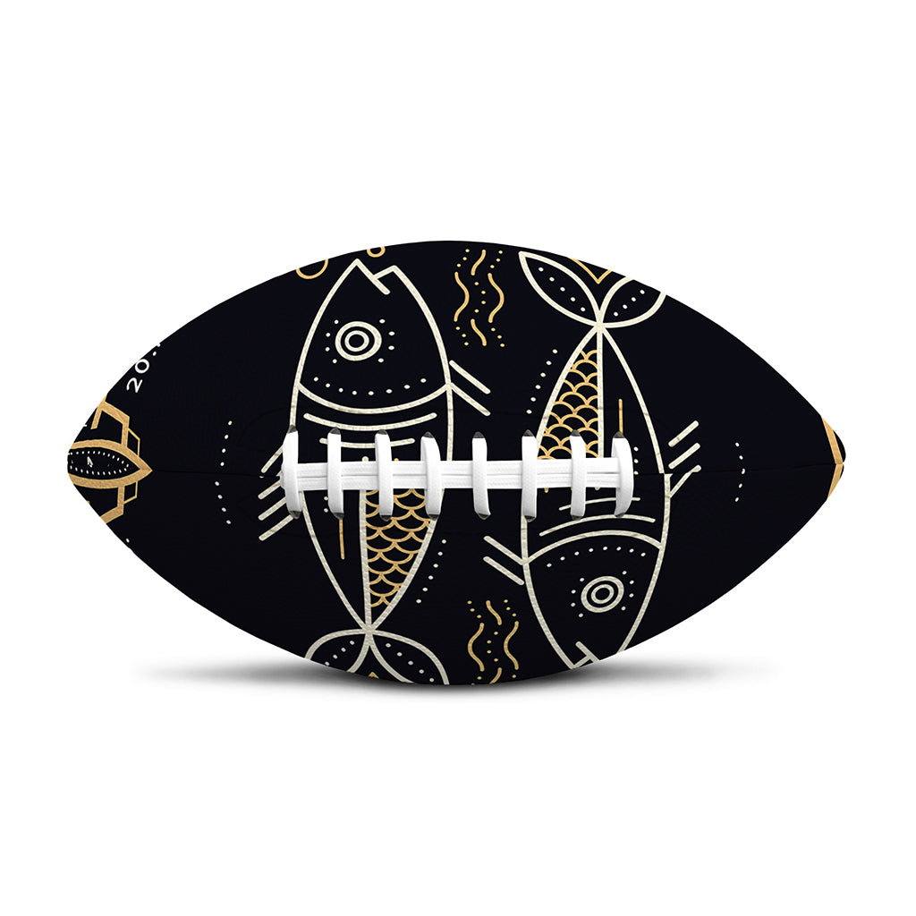 Vintage Pisces Zodiac Sign Print Rugby Ball