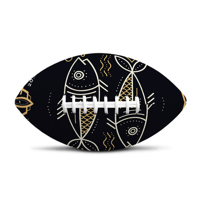 Vintage Pisces Zodiac Sign Print Rugby Ball