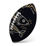Vintage Pisces Zodiac Sign Print Rugby Ball