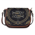 Vintage Pisces Zodiac Sign Print Saddle Bag