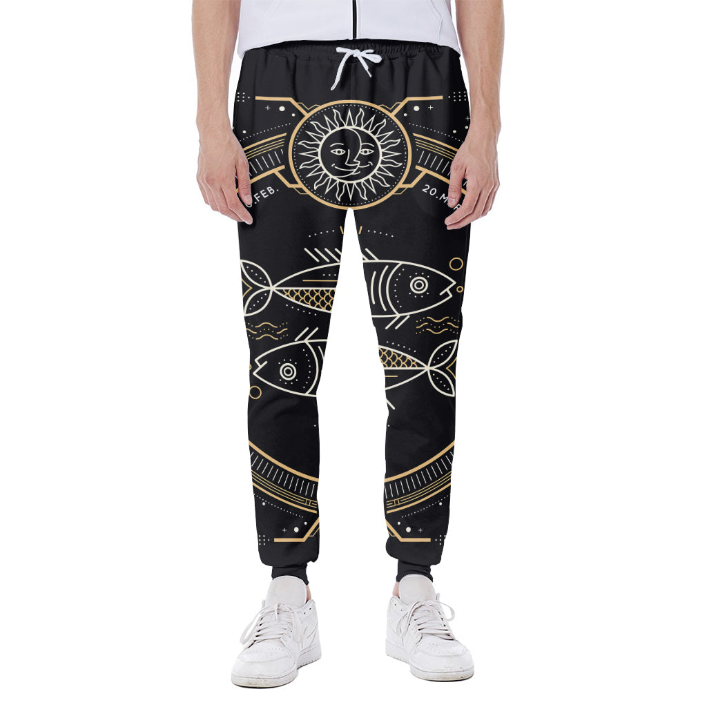 Vintage Pisces Zodiac Sign Print Scuba Joggers