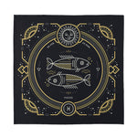 Vintage Pisces Zodiac Sign Print Silk Bandana