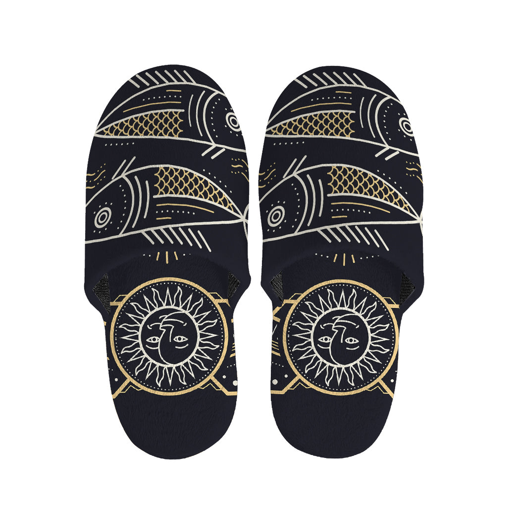Vintage Pisces Zodiac Sign Print Slippers