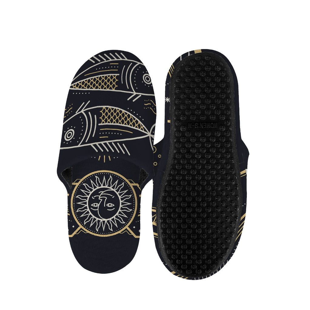 Vintage Pisces Zodiac Sign Print Slippers