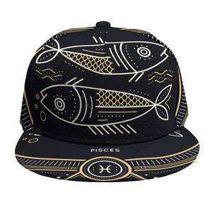 Vintage Pisces Zodiac Sign Print Snapback Cap