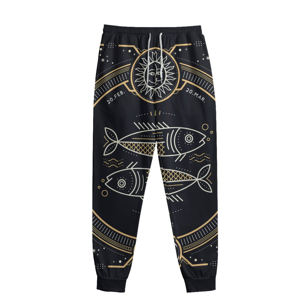 Vintage Pisces Zodiac Sign Print Sweatpants