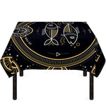 Vintage Pisces Zodiac Sign Print Tablecloth