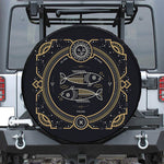 Vintage Pisces Zodiac Sign Print Tire Cover