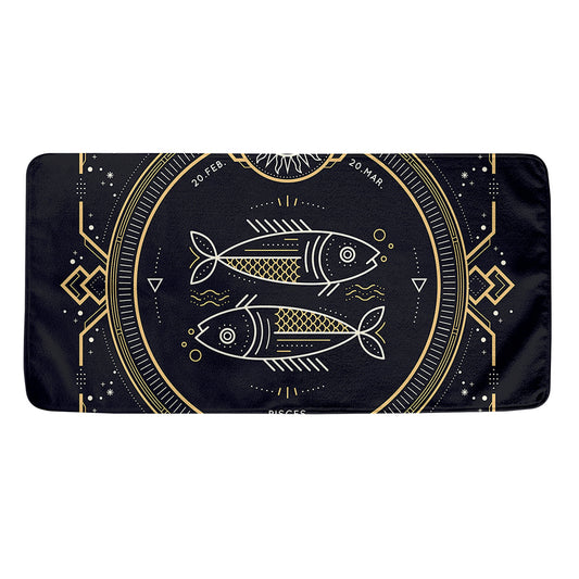 Vintage Pisces Zodiac Sign Print Towel