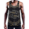 Vintage Pisces Zodiac Sign Print Men's Workout Tank Top