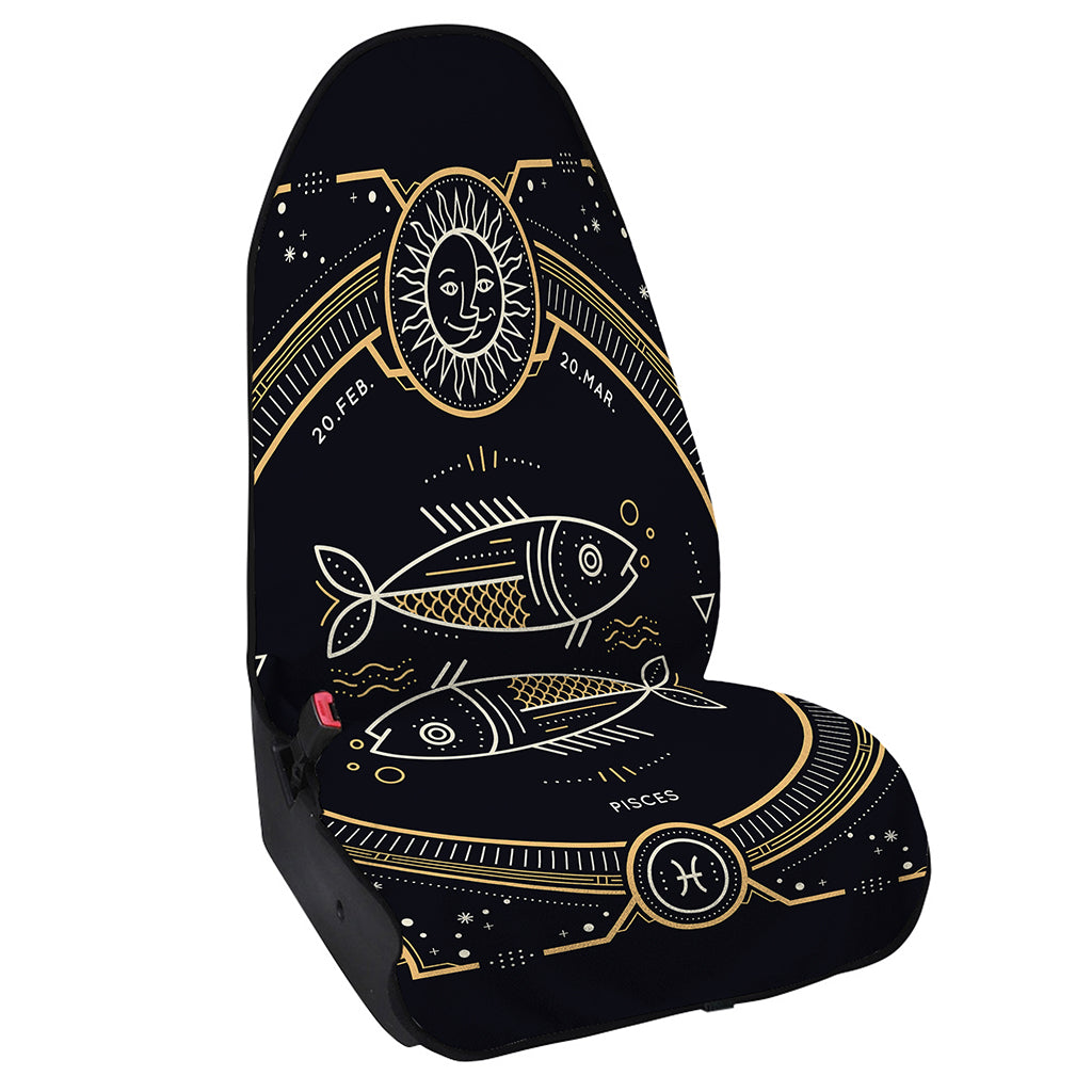 Vintage Pisces Zodiac Sign Print Waterproof Car Seat Cover