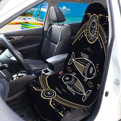 Vintage Pisces Zodiac Sign Print Waterproof Car Seat Cover