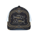 Vintage Pisces Zodiac Sign Print White Mesh Trucker Hat