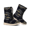 Vintage Pisces Zodiac Sign Print Winter Boots