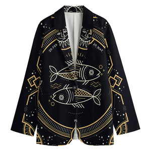 Vintage Pisces Zodiac Sign Print Women's Blazer