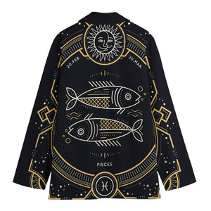 Vintage Pisces Zodiac Sign Print Women's Blazer