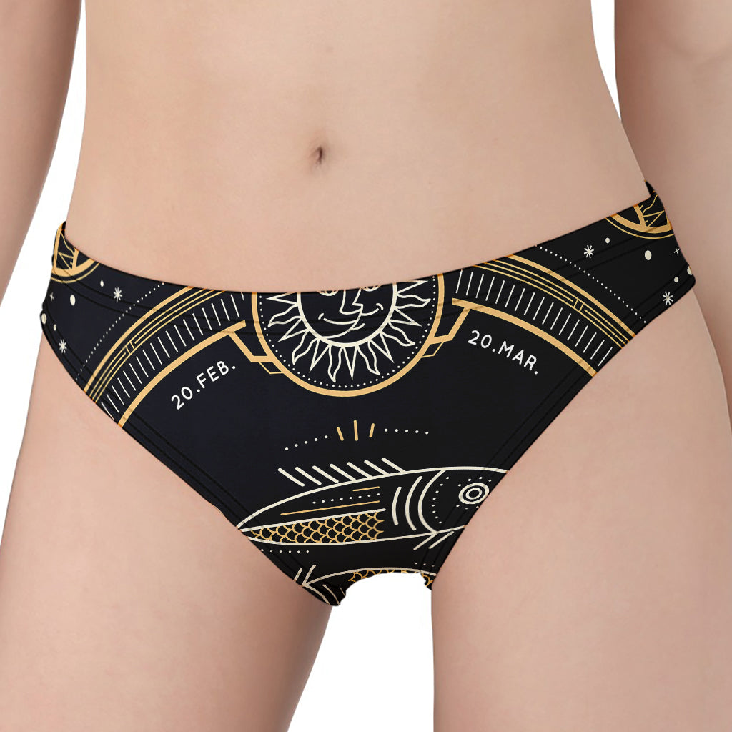 Vintage Pisces Zodiac Sign Print Women's Panties