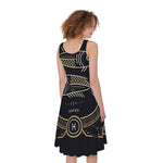 Vintage Pisces Zodiac Sign Print Women's Sleeveless Dress