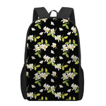 Vintage Plumeria Flower Pattern Print 17 Inch Backpack