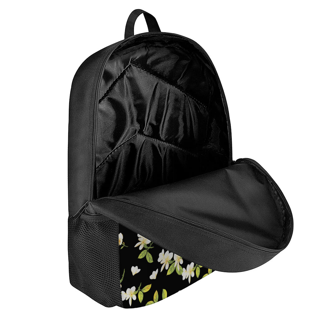 Vintage Plumeria Flower Pattern Print 17 Inch Backpack