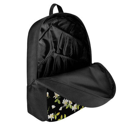 Vintage Plumeria Flower Pattern Print 17 Inch Backpack