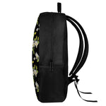 Vintage Plumeria Flower Pattern Print 17 Inch Backpack