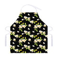 Vintage Plumeria Flower Pattern Print Adjustable Apron