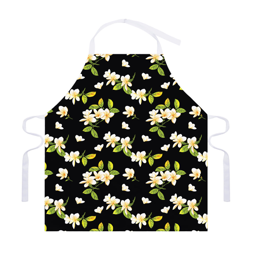Vintage Plumeria Flower Pattern Print Adjustable Apron
