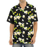 Vintage Plumeria Flower Pattern Print Aloha Shirt
