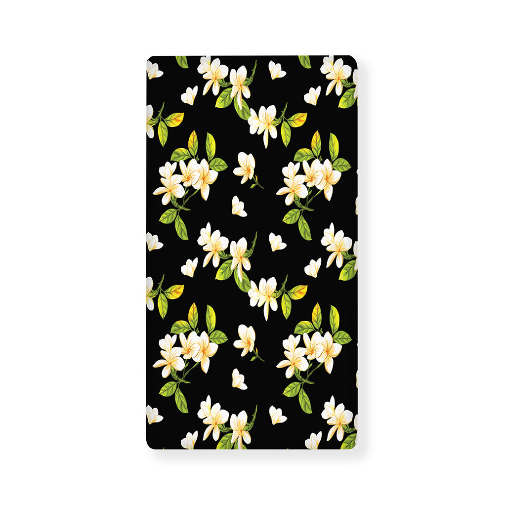 Vintage Plumeria Flower Pattern Print Baby Crib Sheet